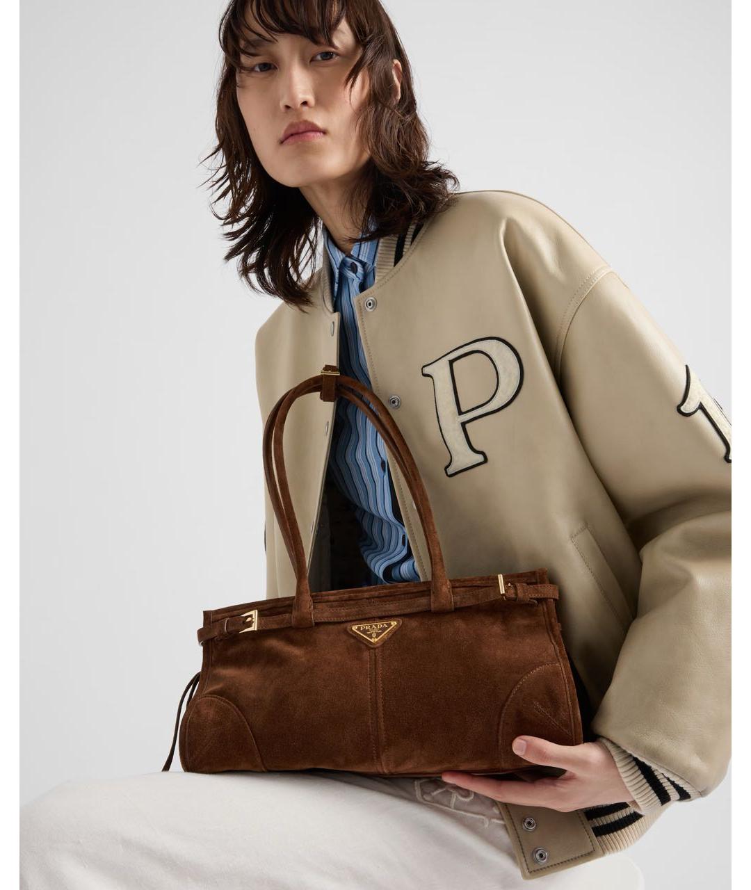 PRADA Коричневая замшевая сумка через плечо, фото 5