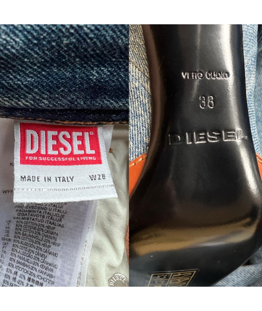 DIESEL Голубые текстильные ботфорты, фото 5