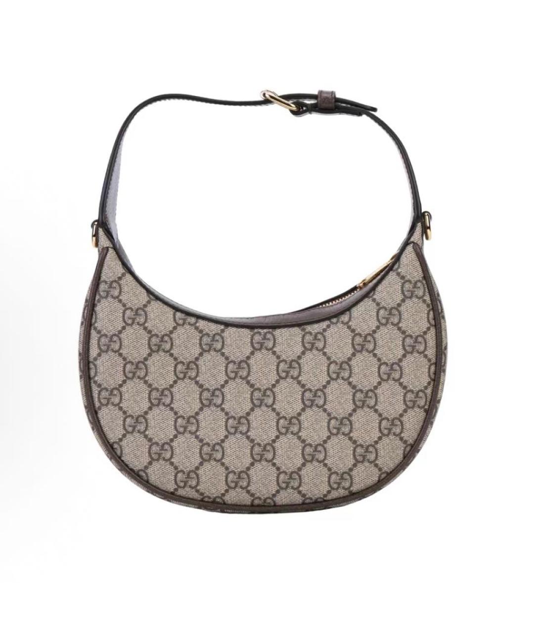 GUCCI Коричневая сумка с короткими ручками из канвы, фото 2