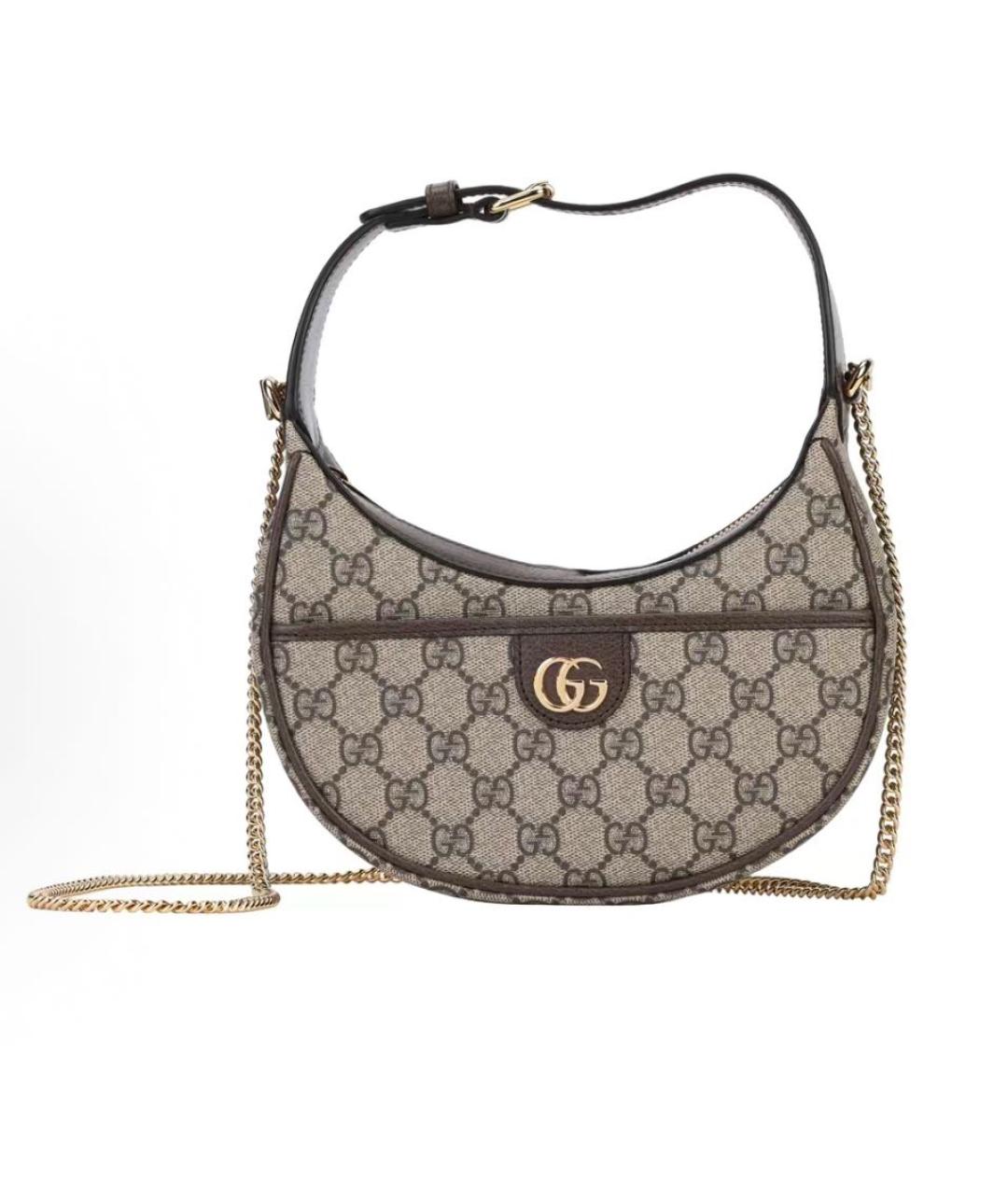 GUCCI Коричневая сумка с короткими ручками из канвы, фото 7
