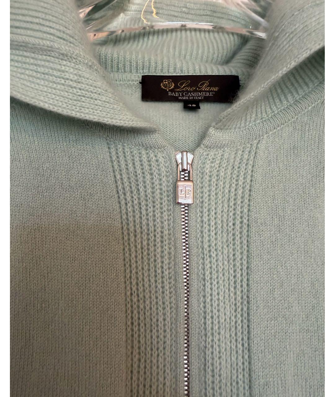 LORO PIANA Бирюзовый кашемировый джемпер / свитер, фото 3