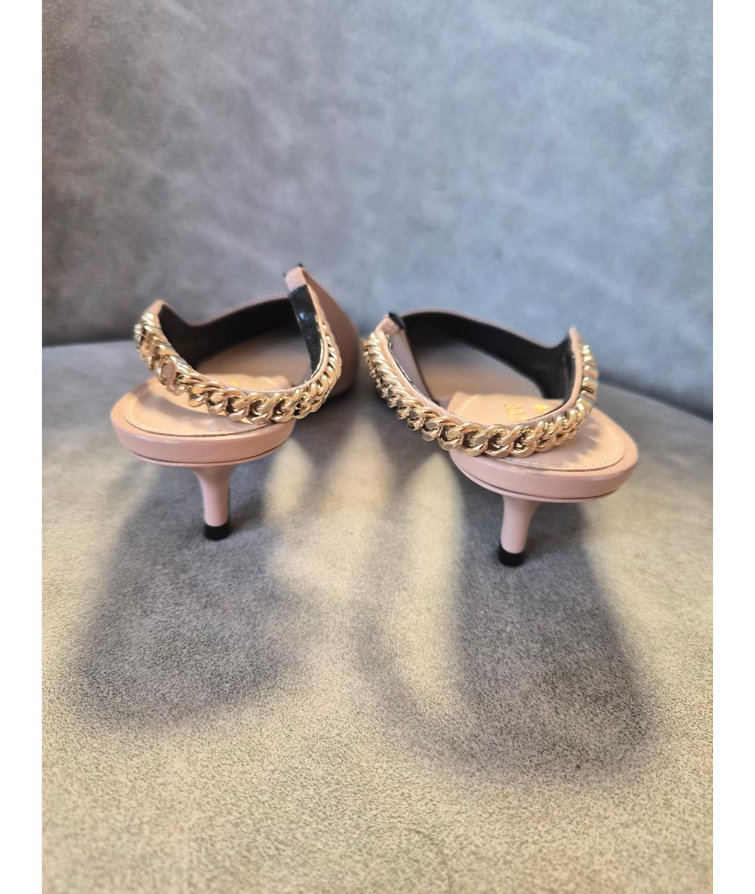 GUCCI Бежевые кожаные лодочки на низком каблуке, фото 4