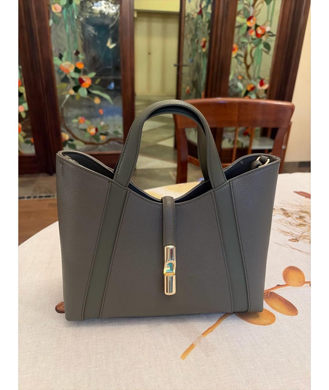 FURLA Зеленая кожаная сумка тоут, фото 8