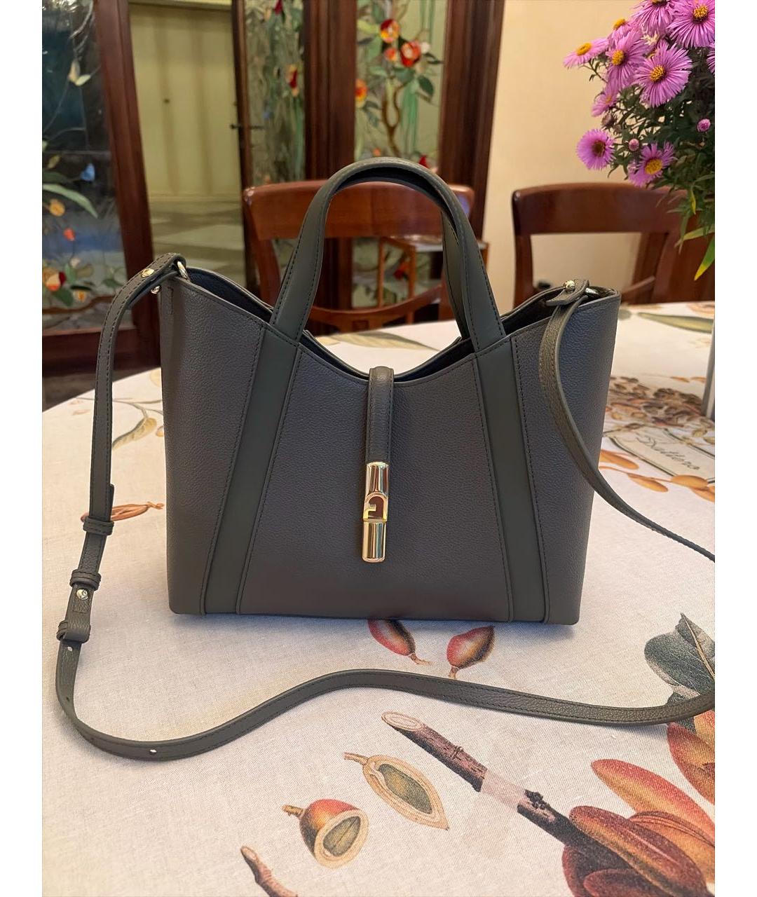 FURLA Зеленая кожаная сумка тоут, фото 5