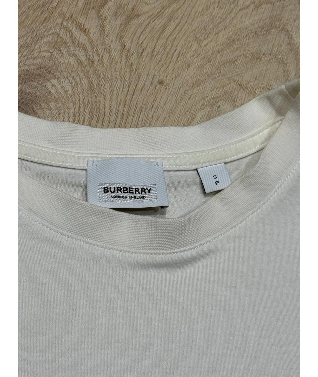 BURBERRY Белая хлопковая футболка, фото 3