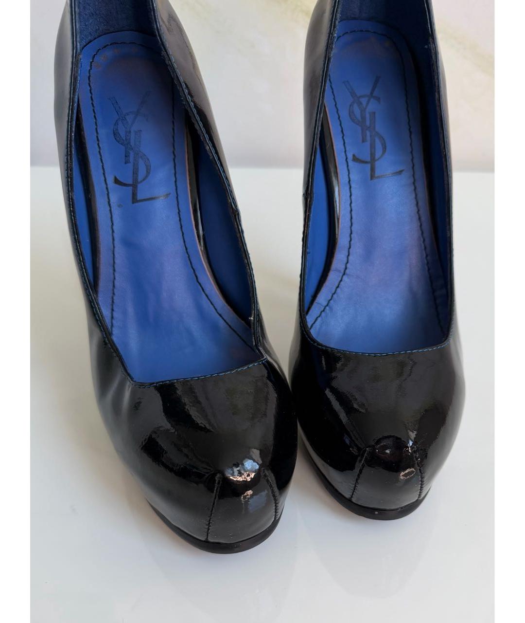 SAINT LAURENT Черные кожаные туфли, фото 7