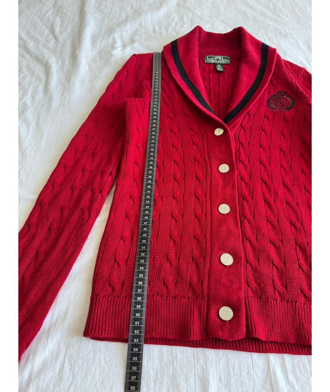 RALPH LAUREN Красный хлопковый кардиган, фото 7