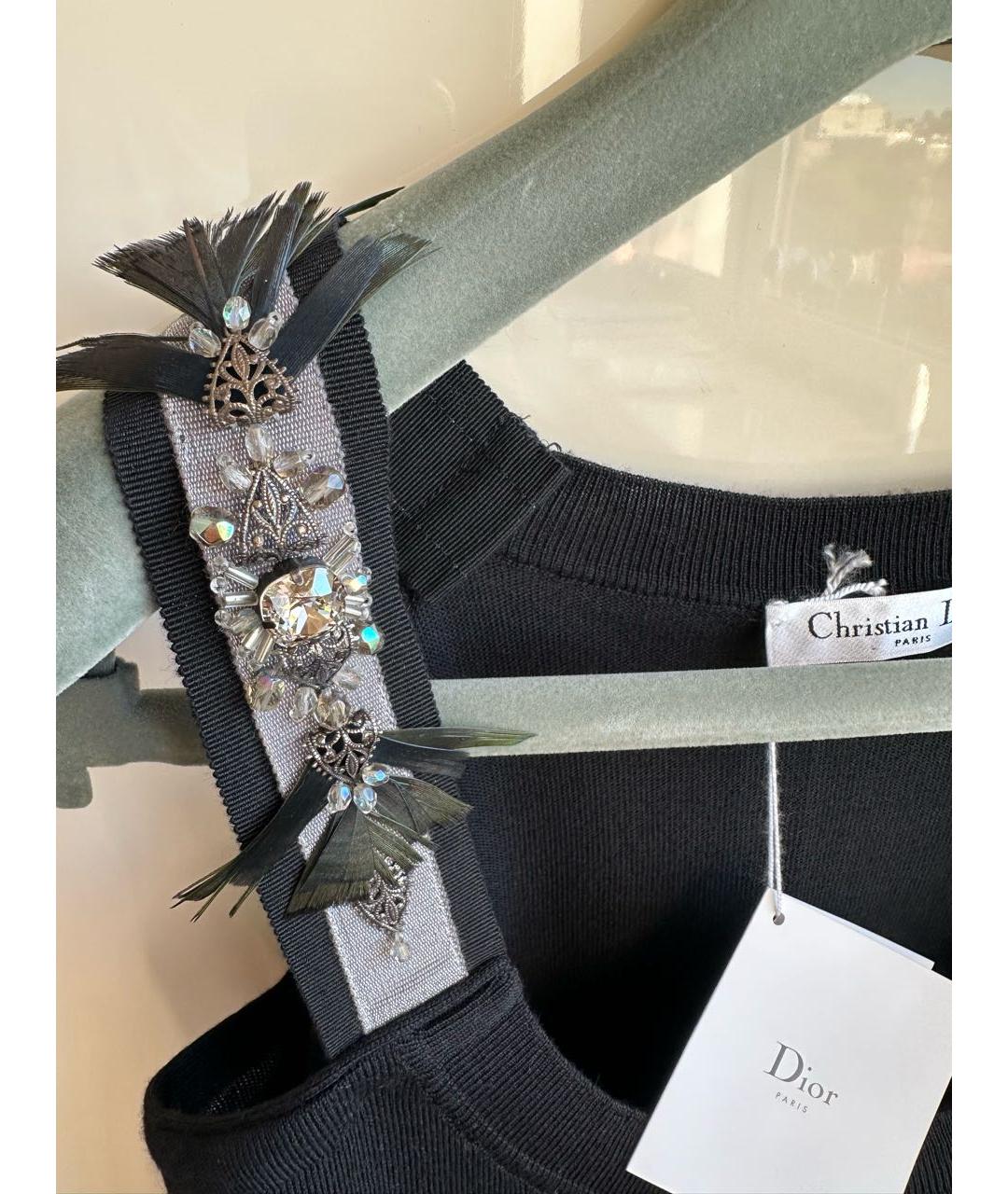 CHRISTIAN DIOR Черный шерстяной джемпер / свитер, фото 4