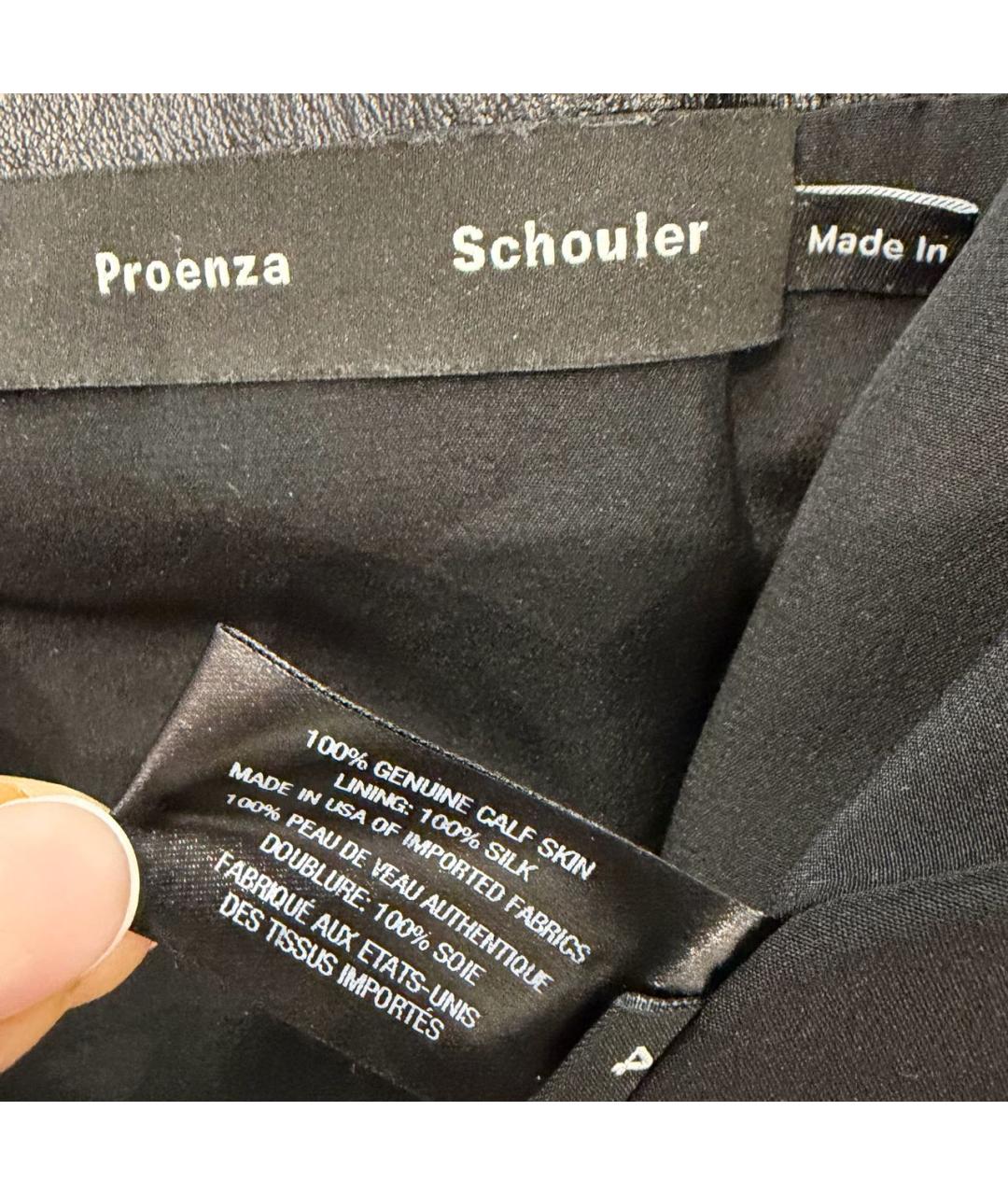 PROENZA SCHOULER Черная кожаная юбка миди, фото 7