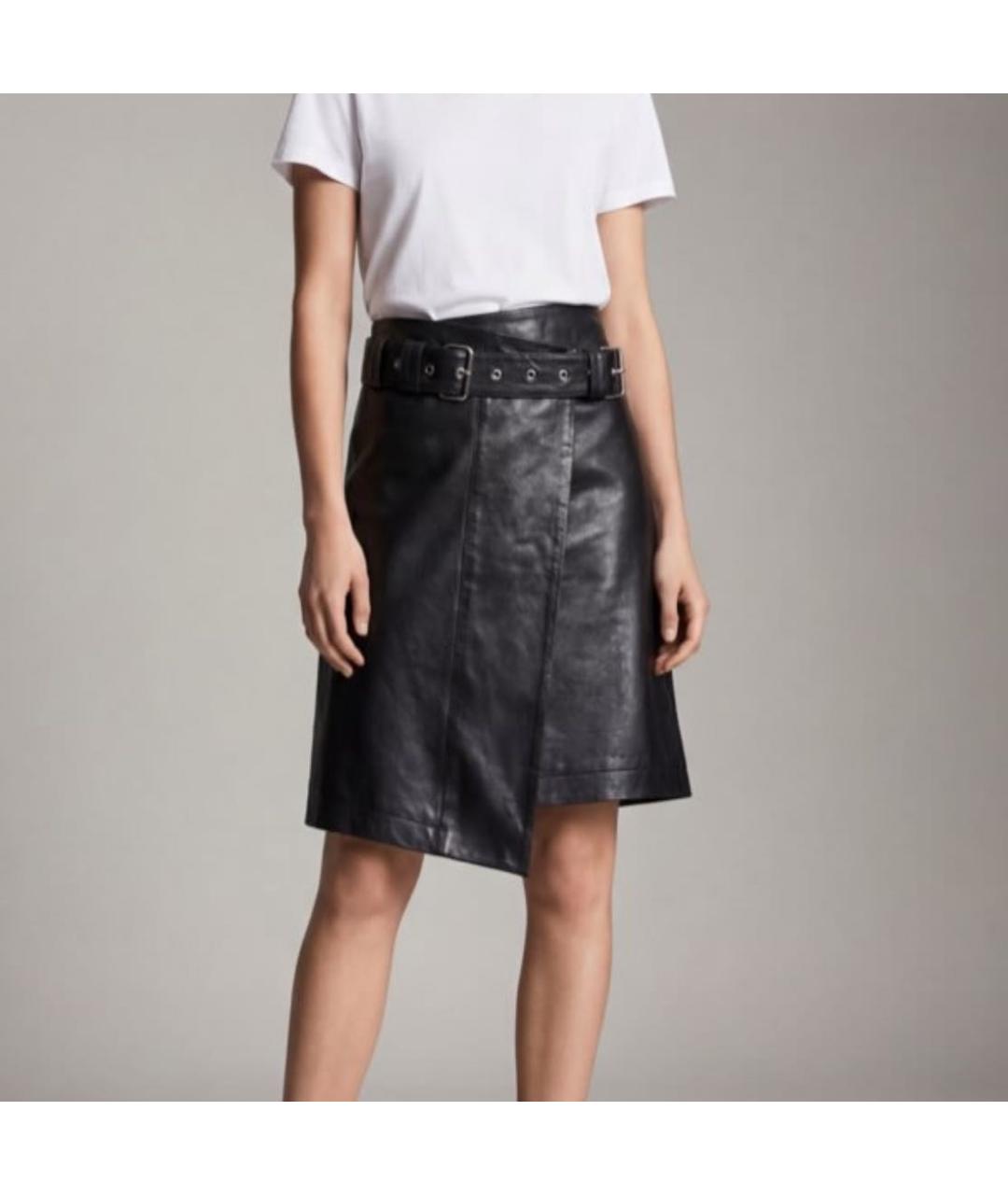 PROENZA SCHOULER Черная кожаная юбка миди, фото 2