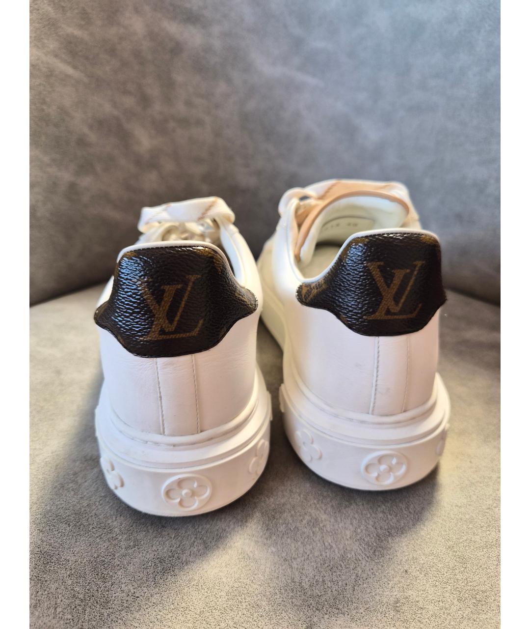 LOUIS VUITTON Белые кожаные кроссовки, фото 4