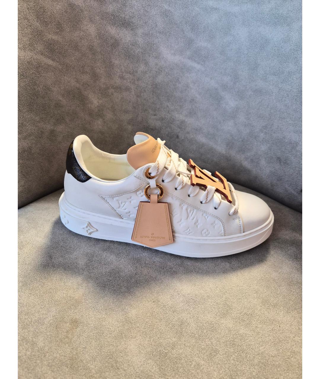LOUIS VUITTON Белые кожаные кроссовки, фото 8