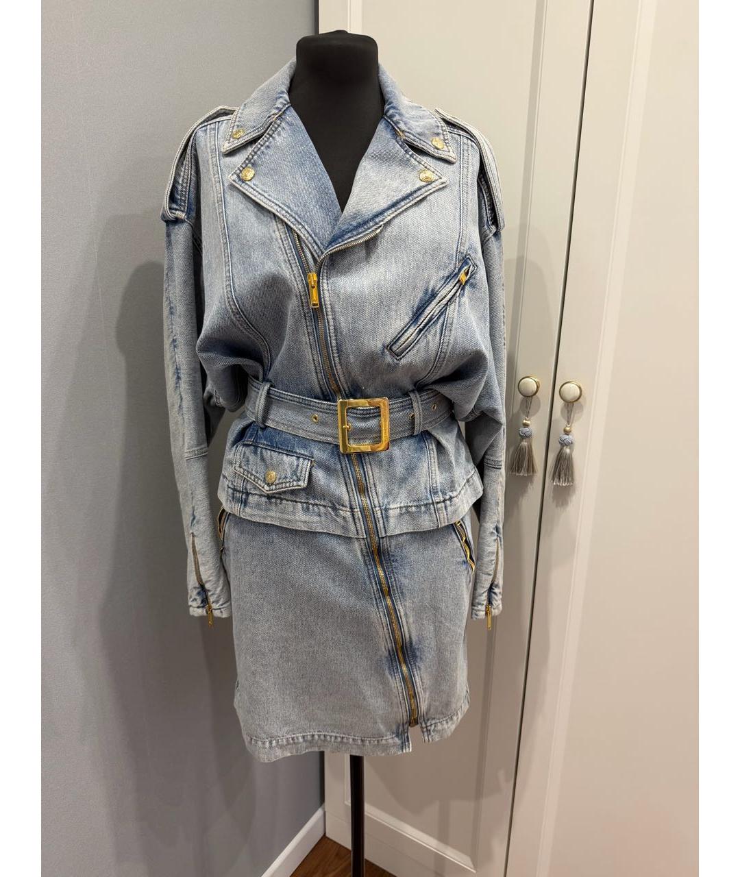 ALEXANDRE VAUTHIER Голубое деним повседневное платье, фото 8