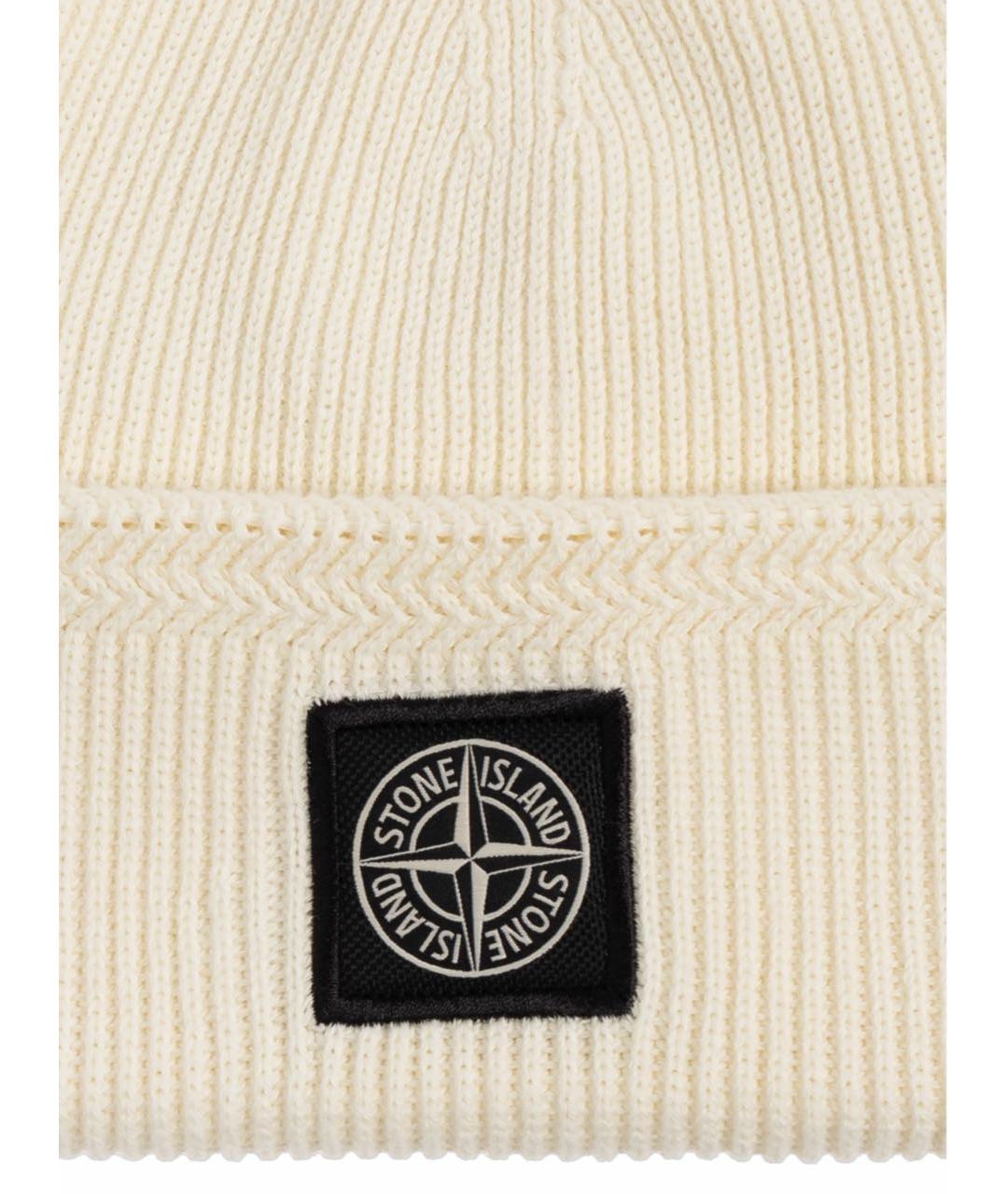 STONE ISLAND Бежевая хлопковая шапка, фото 4