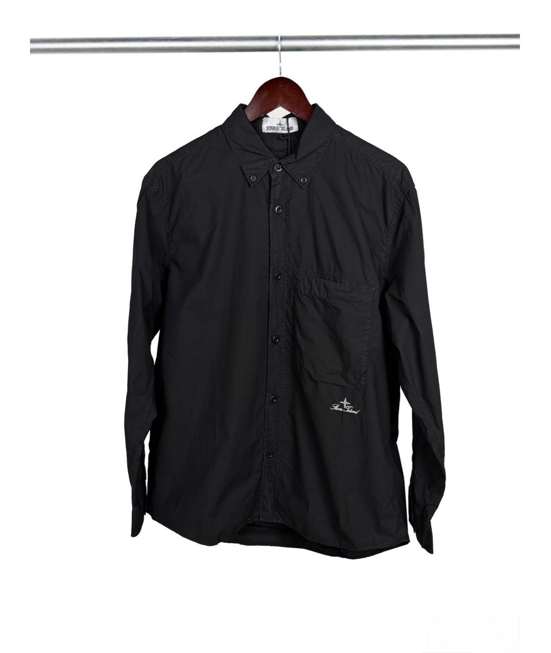 STONE ISLAND Черная хлопковая кэжуал рубашка, фото 8