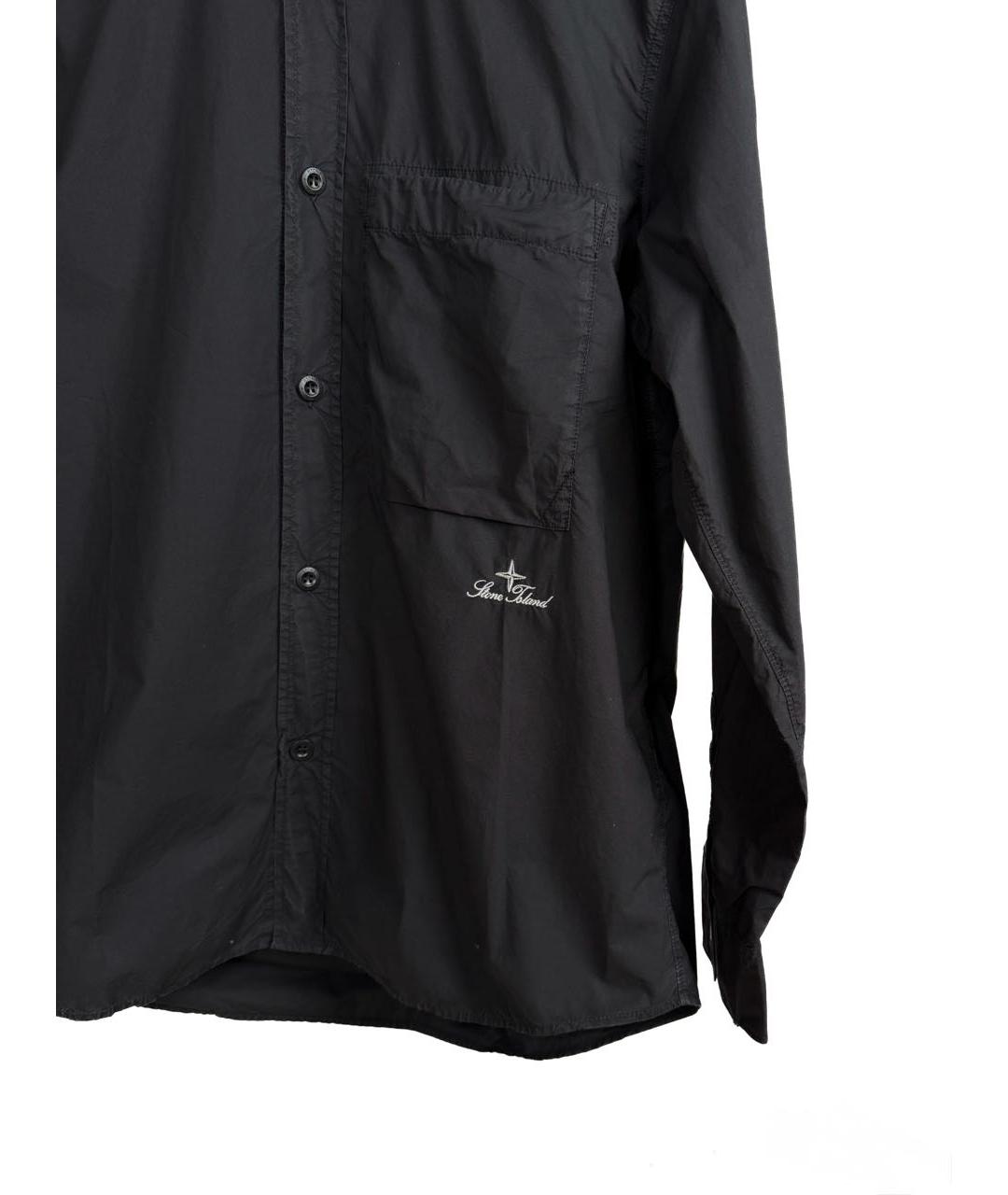 STONE ISLAND Черная хлопковая кэжуал рубашка, фото 4