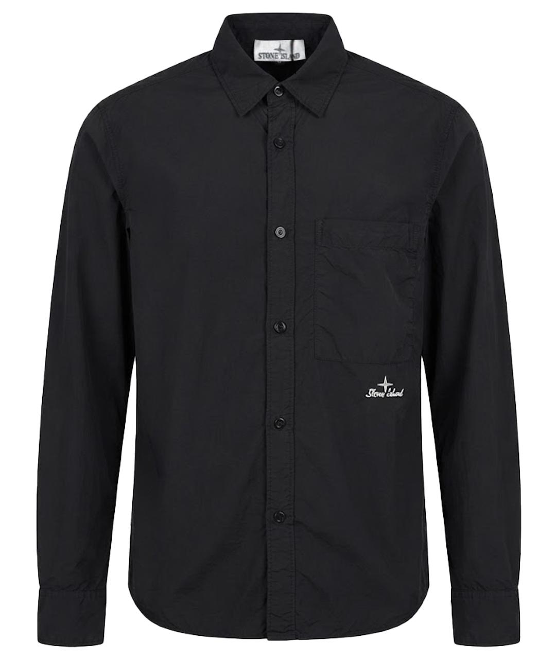 STONE ISLAND Черная хлопковая кэжуал рубашка, фото 1