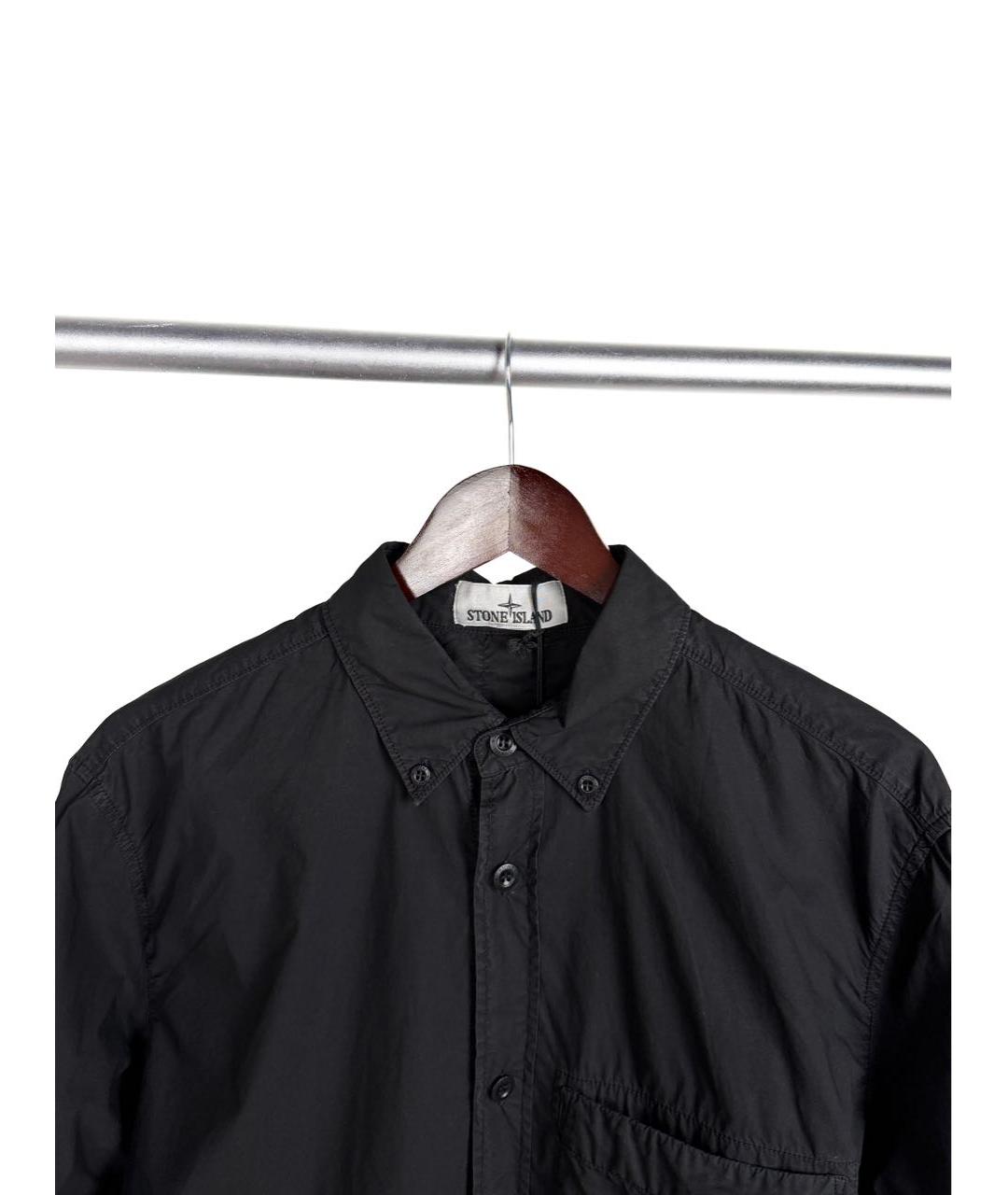 STONE ISLAND Черная хлопковая кэжуал рубашка, фото 3