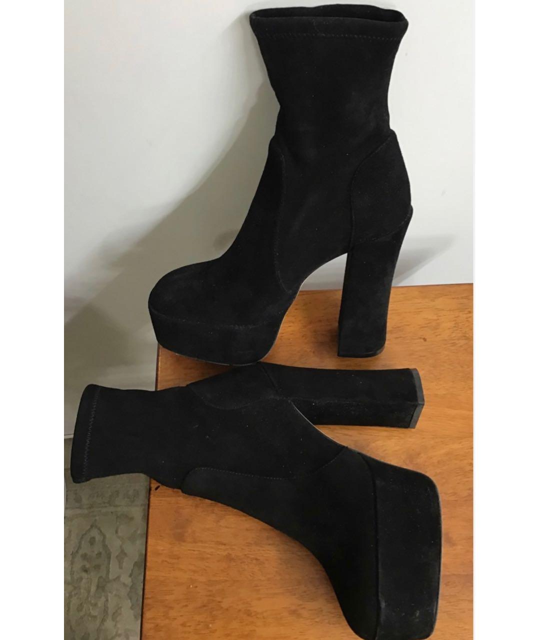 STUART WEITZMAN Черные замшевые ботильоны, фото 4