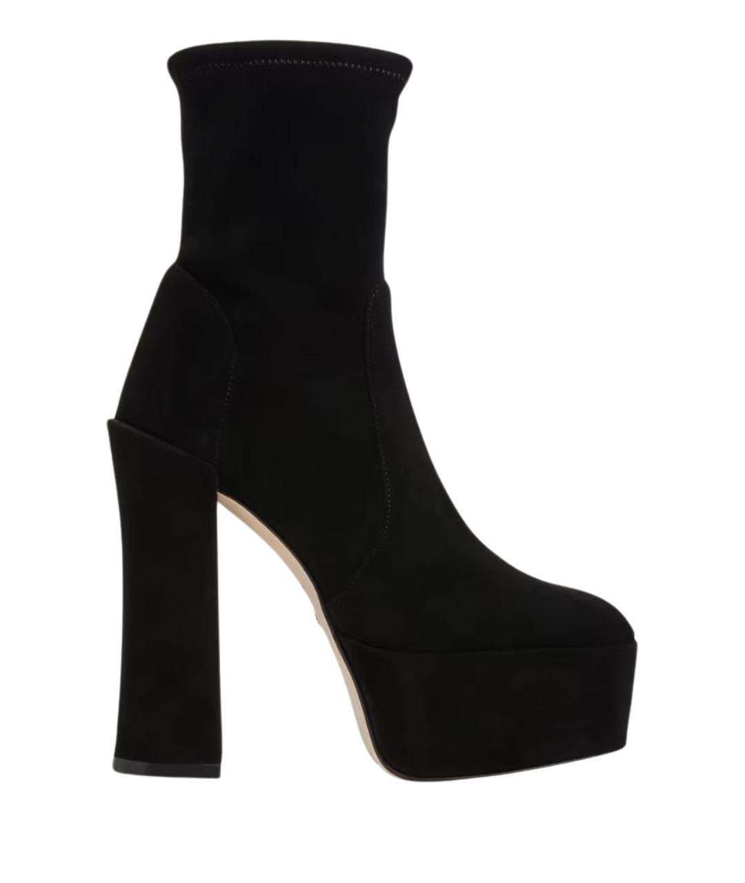 STUART WEITZMAN Черные замшевые ботильоны, фото 1