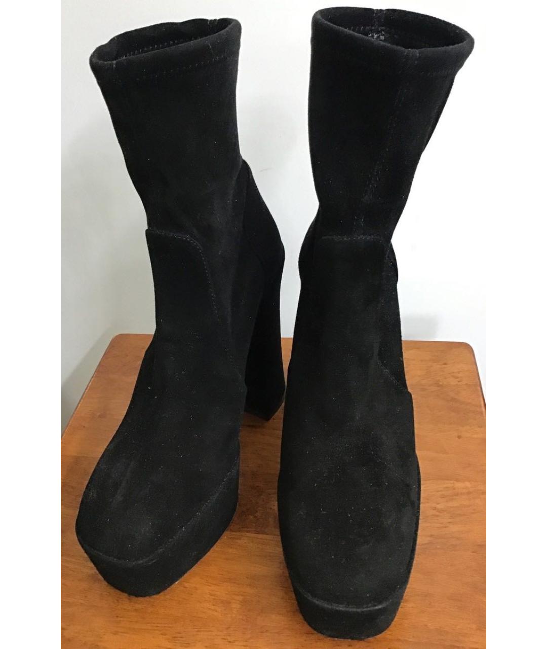 STUART WEITZMAN Черные замшевые ботильоны, фото 2