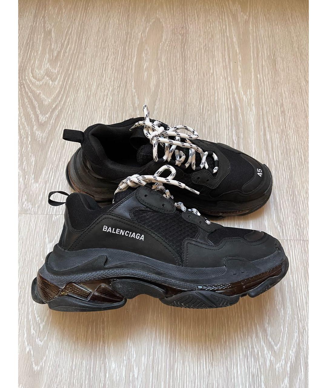 BALENCIAGA Черные текстильные низкие кроссовки / кеды, фото 6