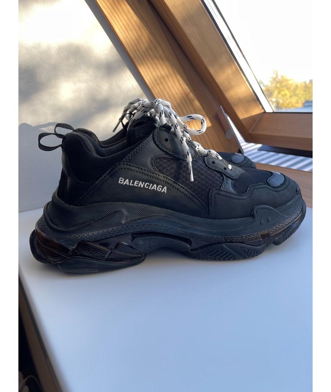 BALENCIAGA Черные текстильные низкие кроссовки / кеды, фото 7