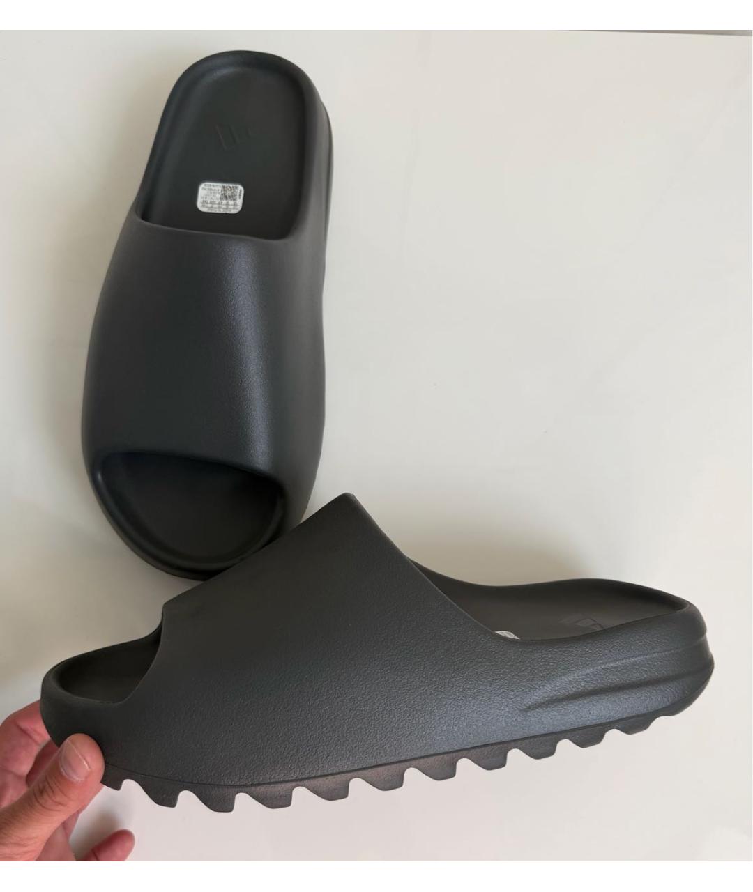 ADIDAS YEEZY Черные резиновые шлепанцы, фото 9