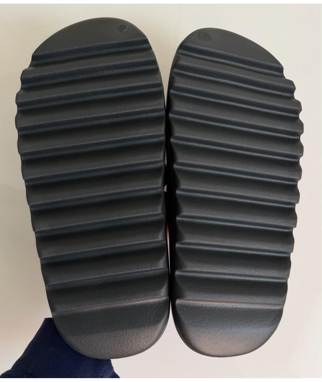 ADIDAS YEEZY Черные резиновые шлепанцы, фото 8