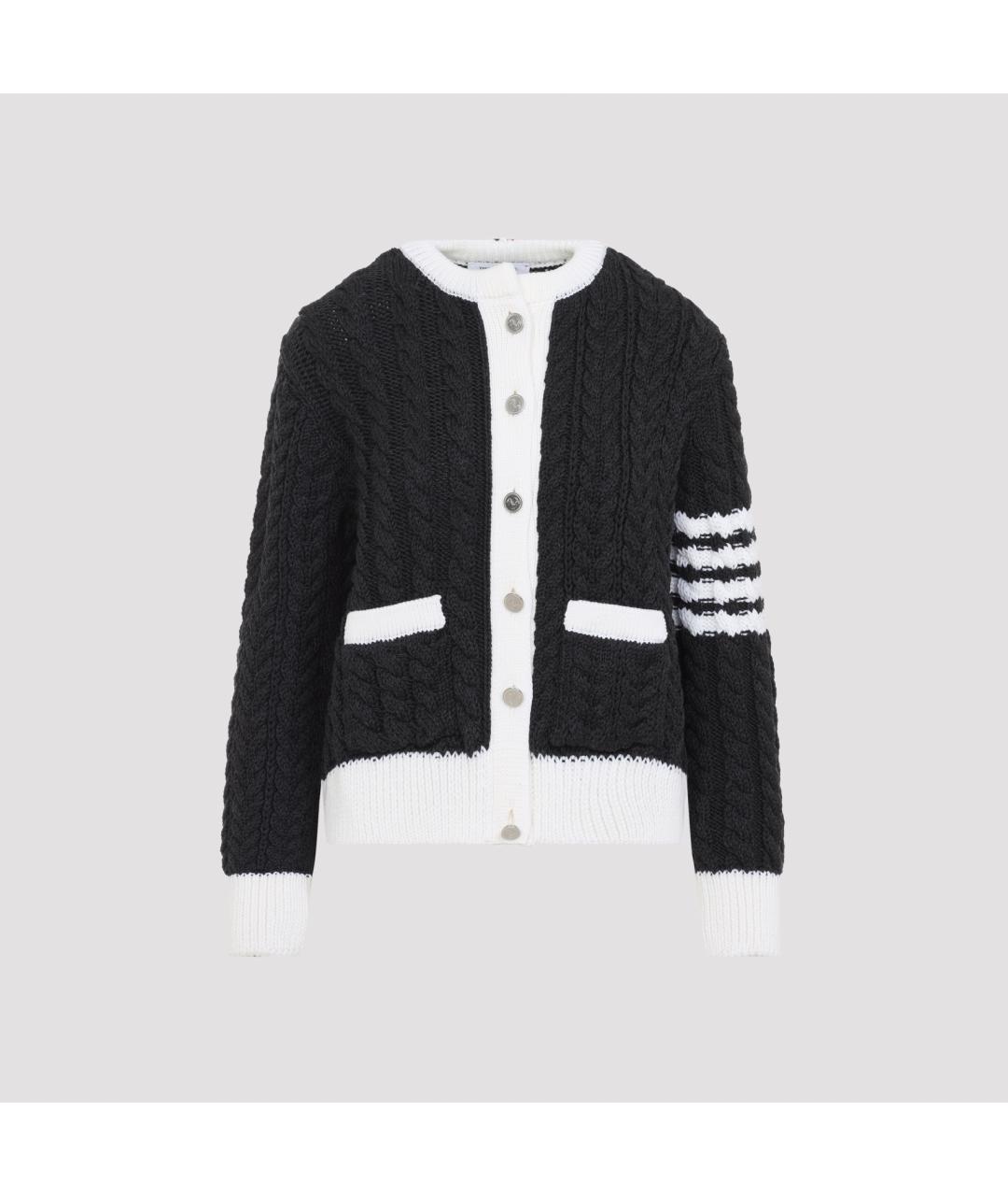 THOM BROWNE Серый шерстяной кардиган, фото 2