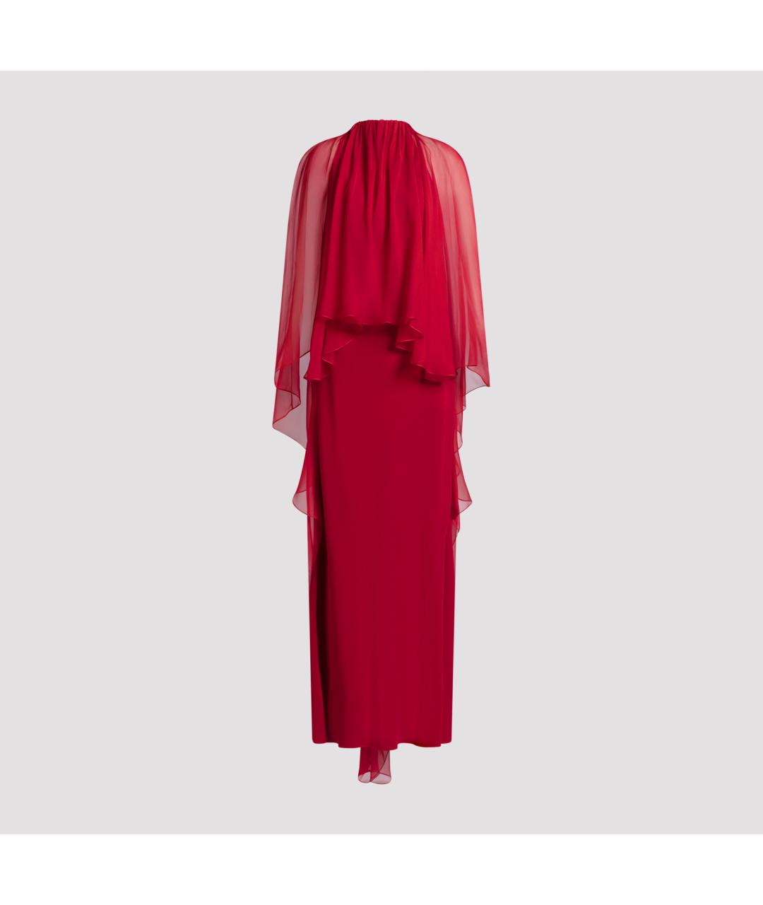 ALBERTA FERRETTI Красное вискозное вечернее платье, фото 2