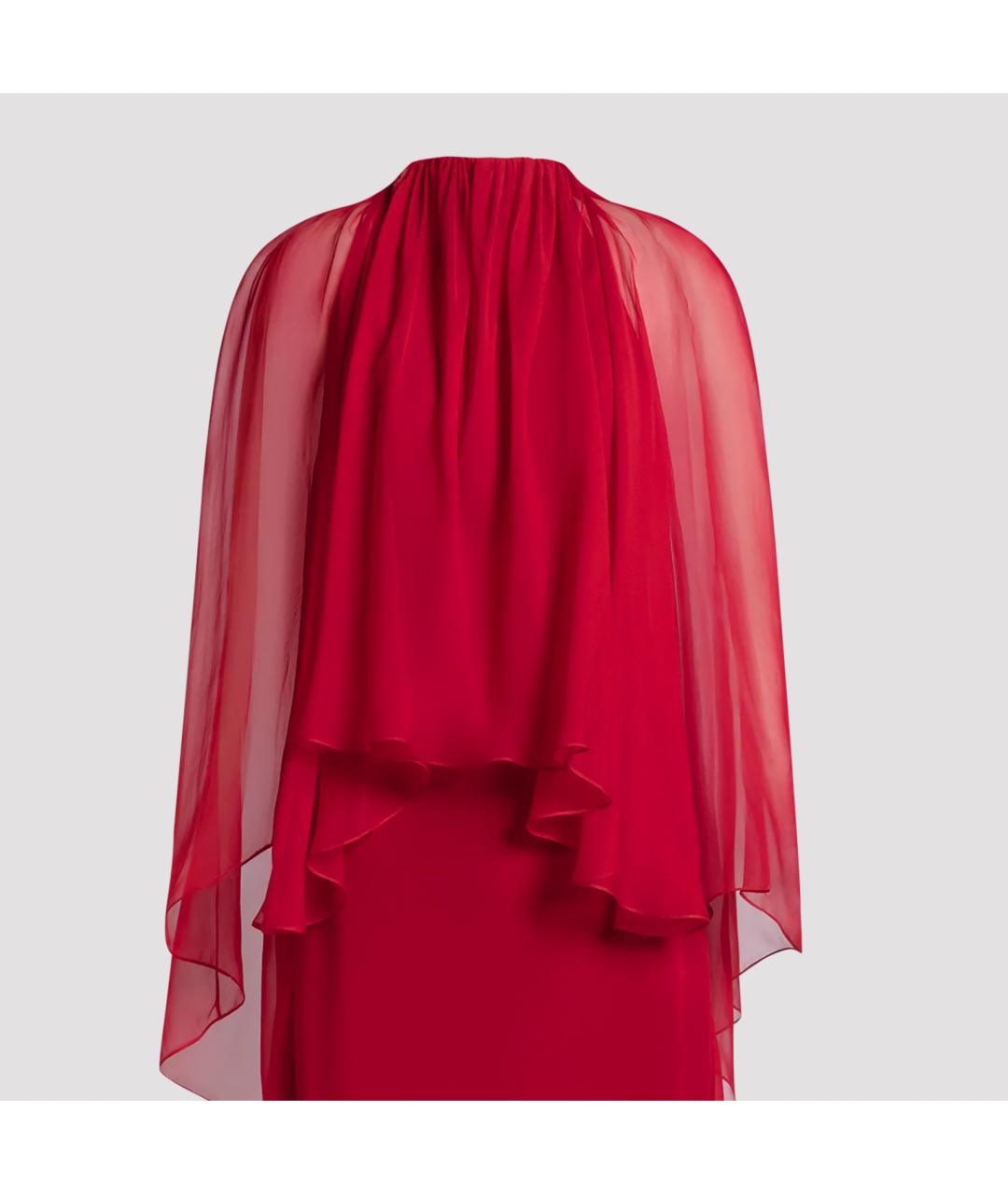 ALBERTA FERRETTI Красное вискозное вечернее платье, фото 3