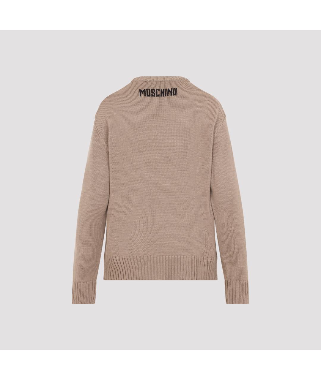 MOSCHINO Бежевый шерстяной джемпер / свитер, фото 3