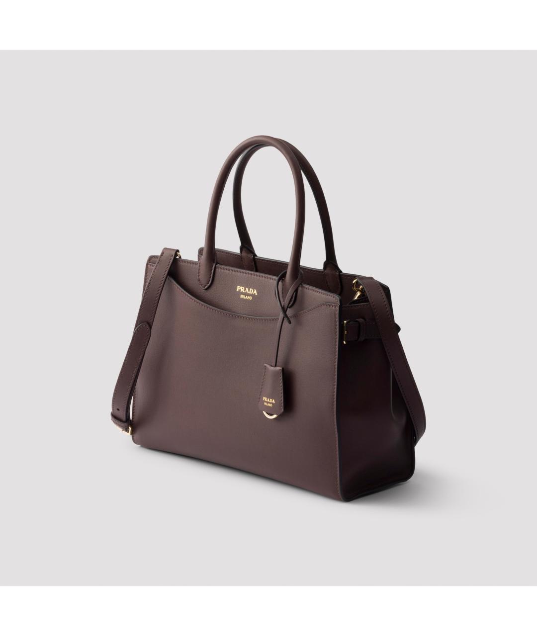 PRADA Коричневая кожаная сумка тоут, фото 4
