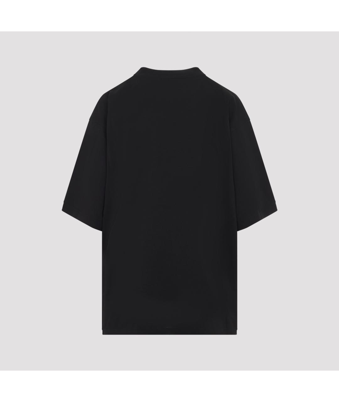 BALENCIAGA Черная хлопковая футболка, фото 3