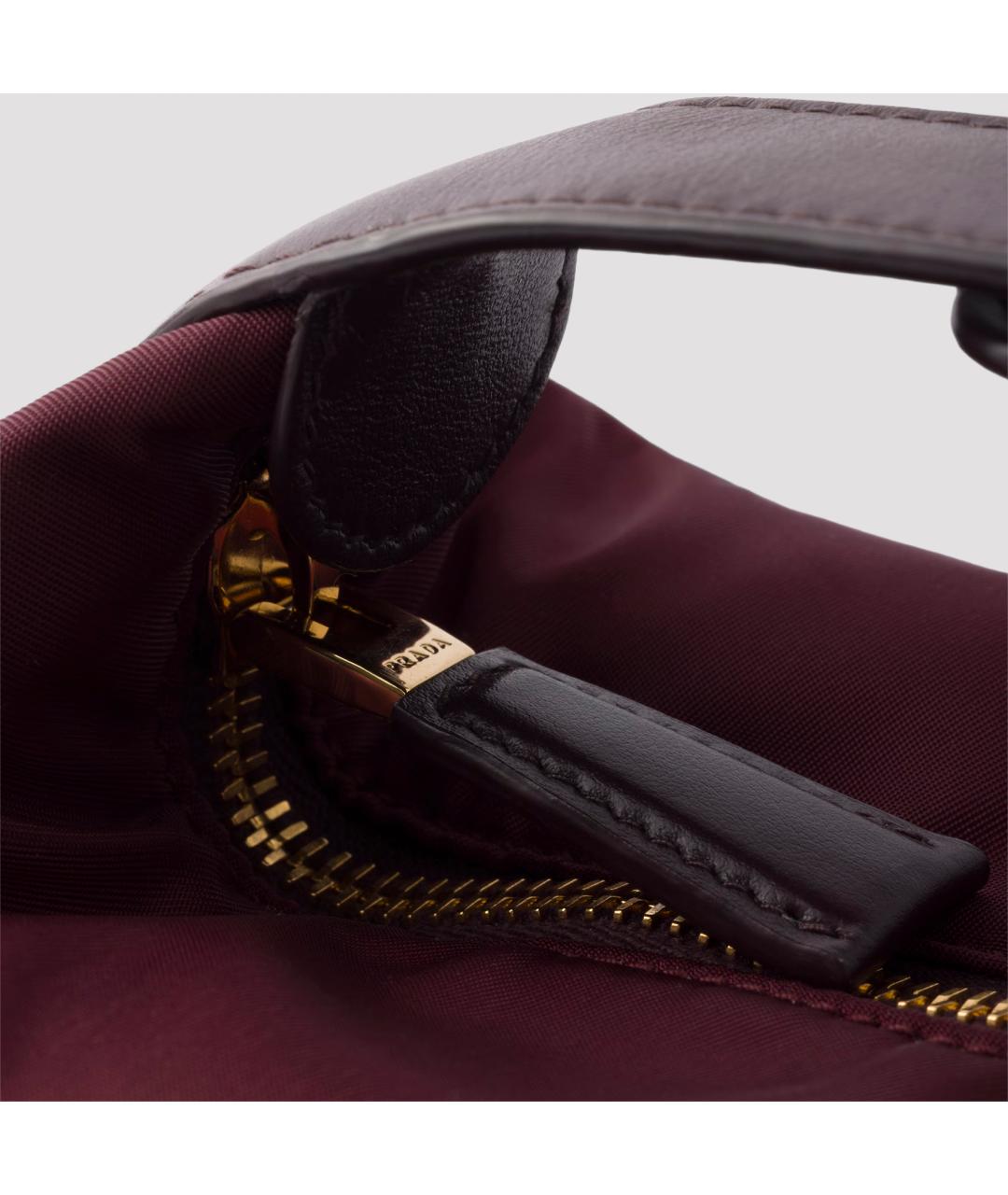 PRADA Бордовая нейлоновая сумка через плечо, фото 5