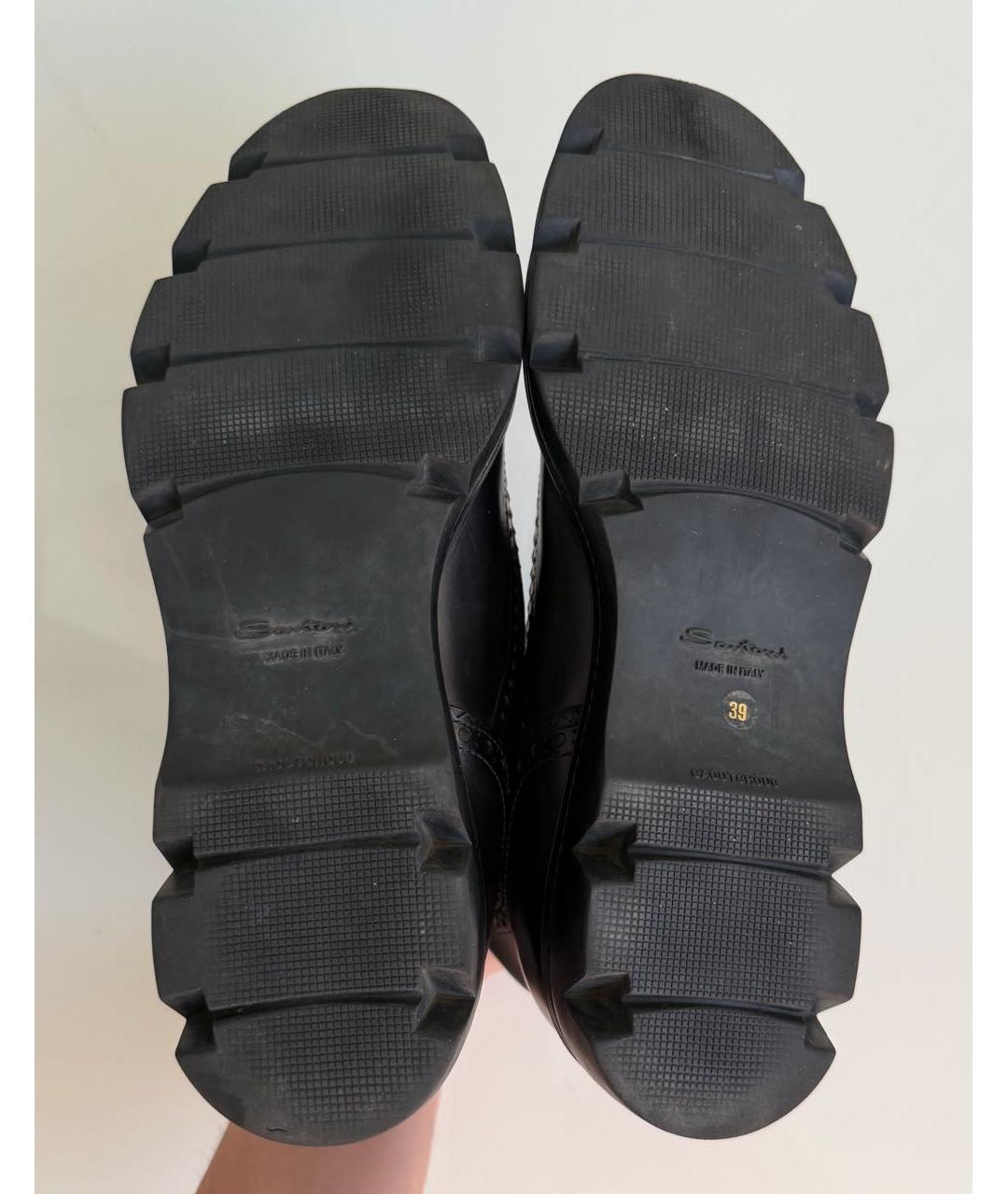 SANTONI Черные кожаные брогги и оксфорды, фото 8