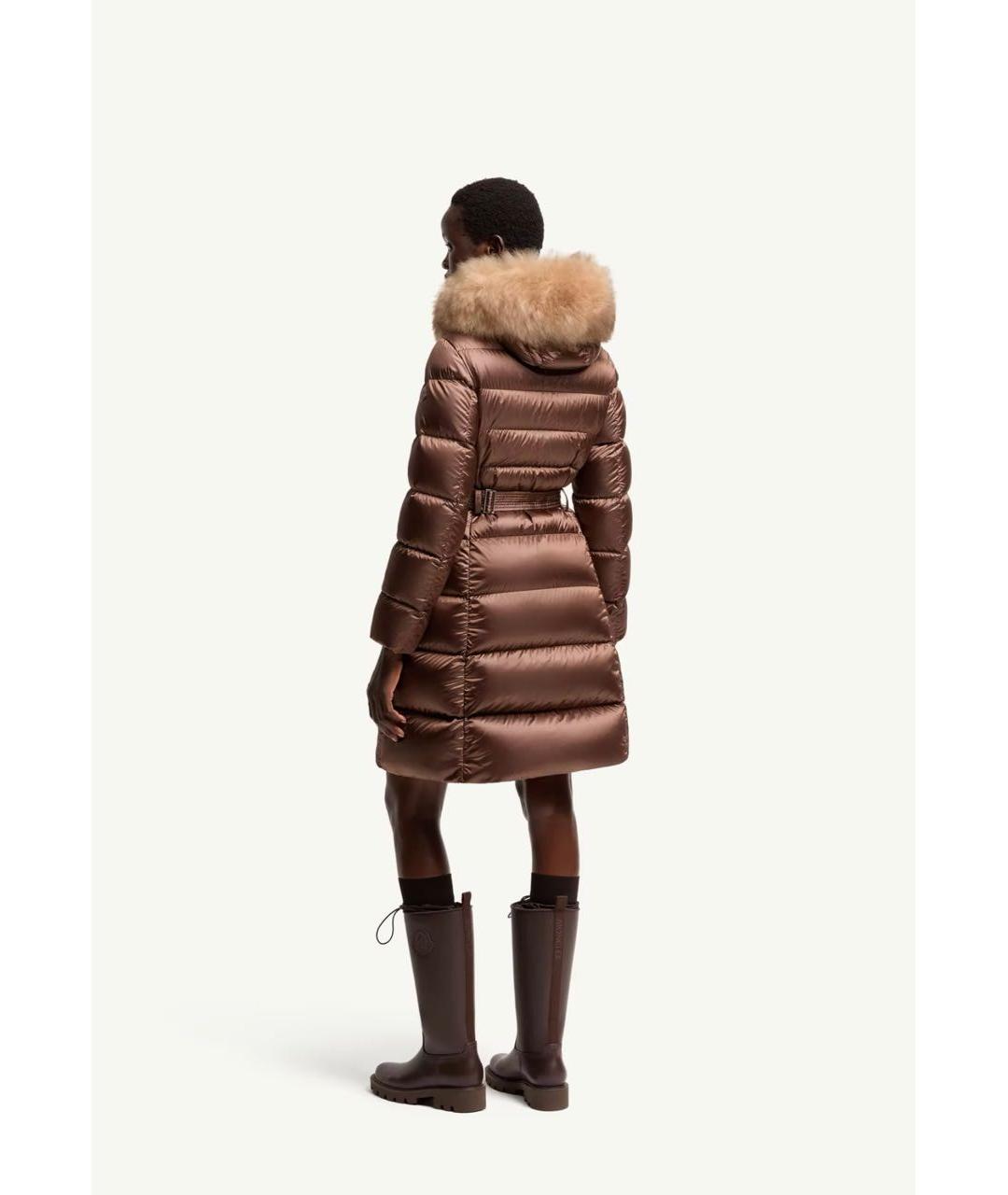 MONCLER Коричневый пуховик, фото 3