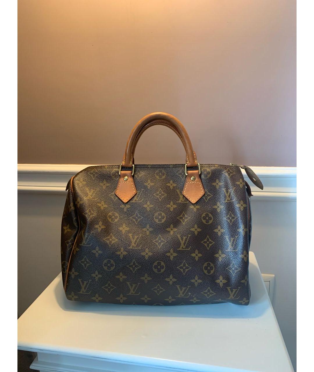 LOUIS VUITTON Коричневая сумка с короткими ручками из канвы, фото 9