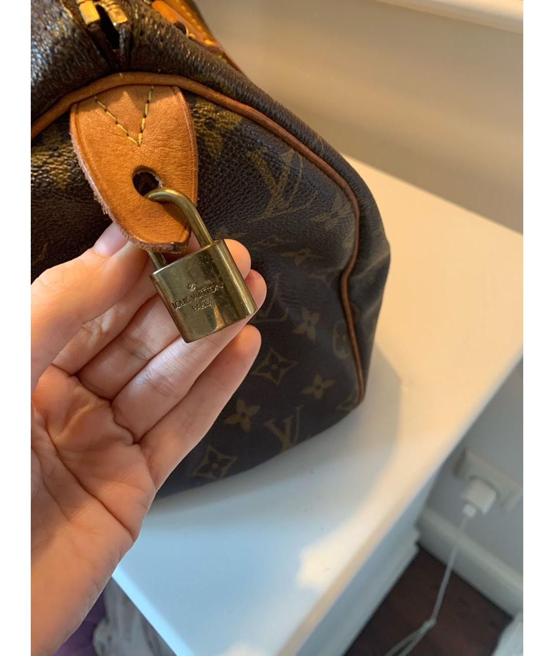 LOUIS VUITTON Коричневая сумка с короткими ручками из канвы, фото 6
