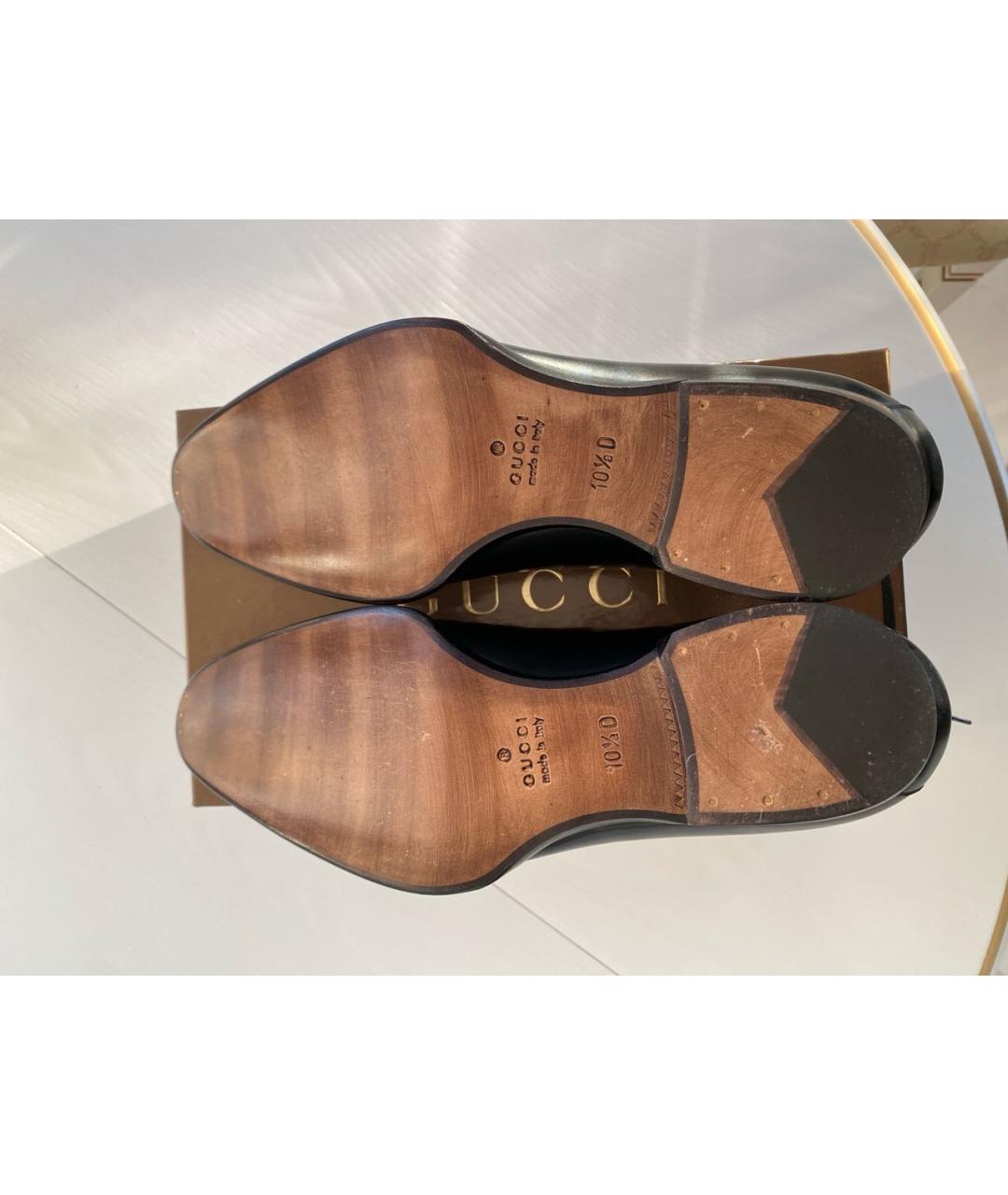 GUCCI Черные кожаные туфли, фото 5