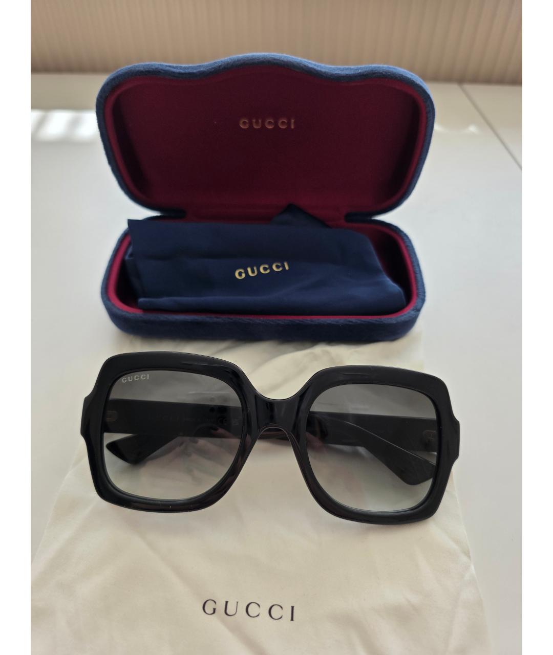 GUCCI Черные пластиковые солнцезащитные очки, фото 5