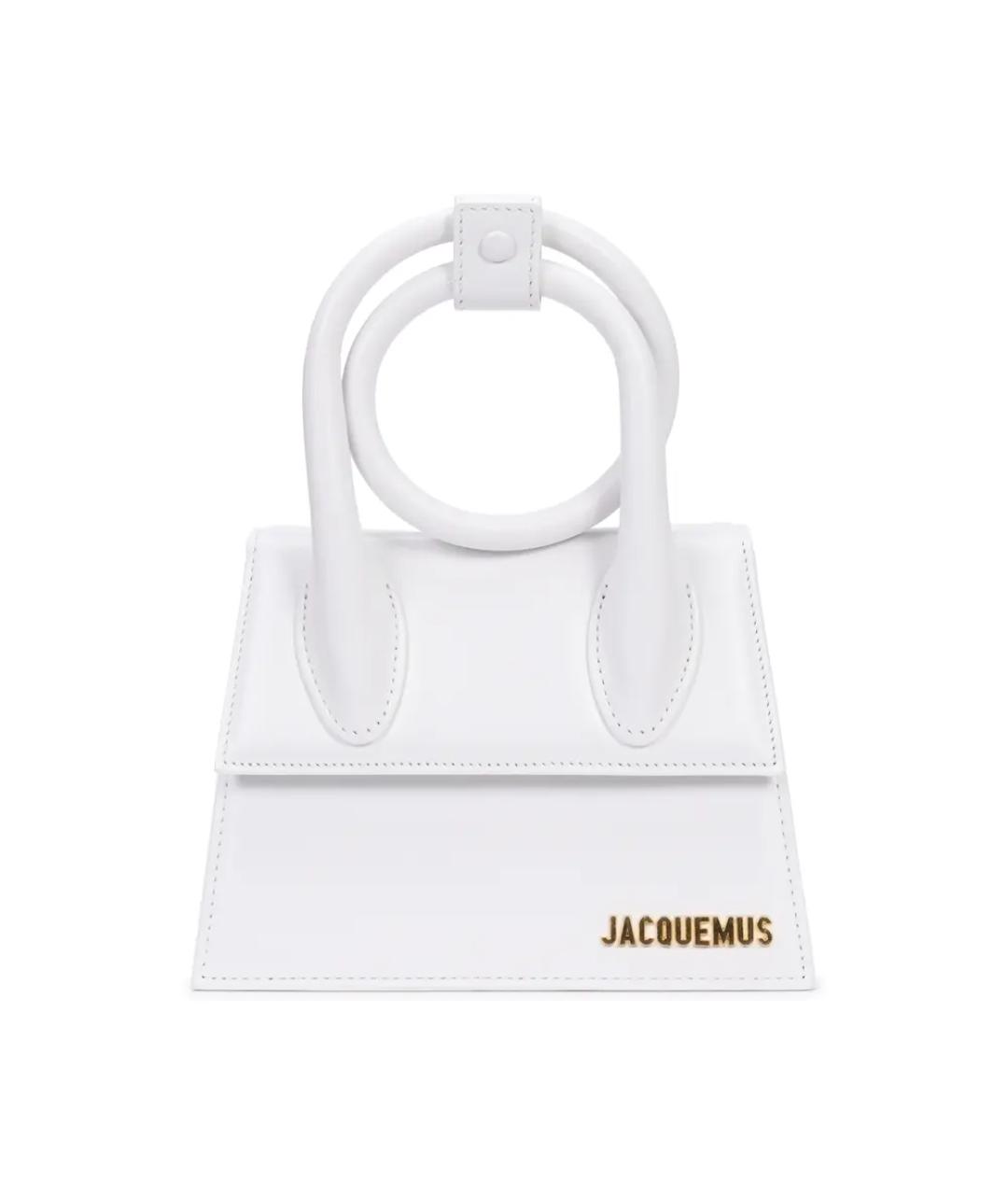 JACQUEMUS Белая кожаная сумка через плечо, фото 1