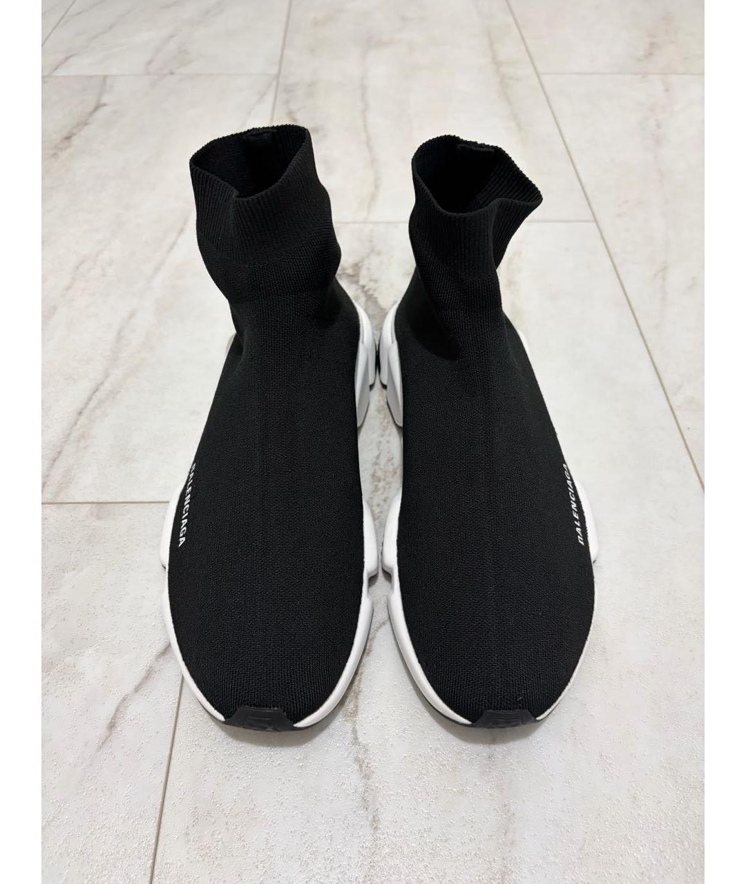 BALENCIAGA Черные текстильные высокие кроссовки / кеды, фото 3