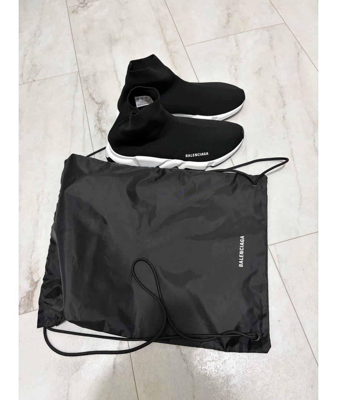 BALENCIAGA Черные текстильные высокие кроссовки / кеды, фото 7