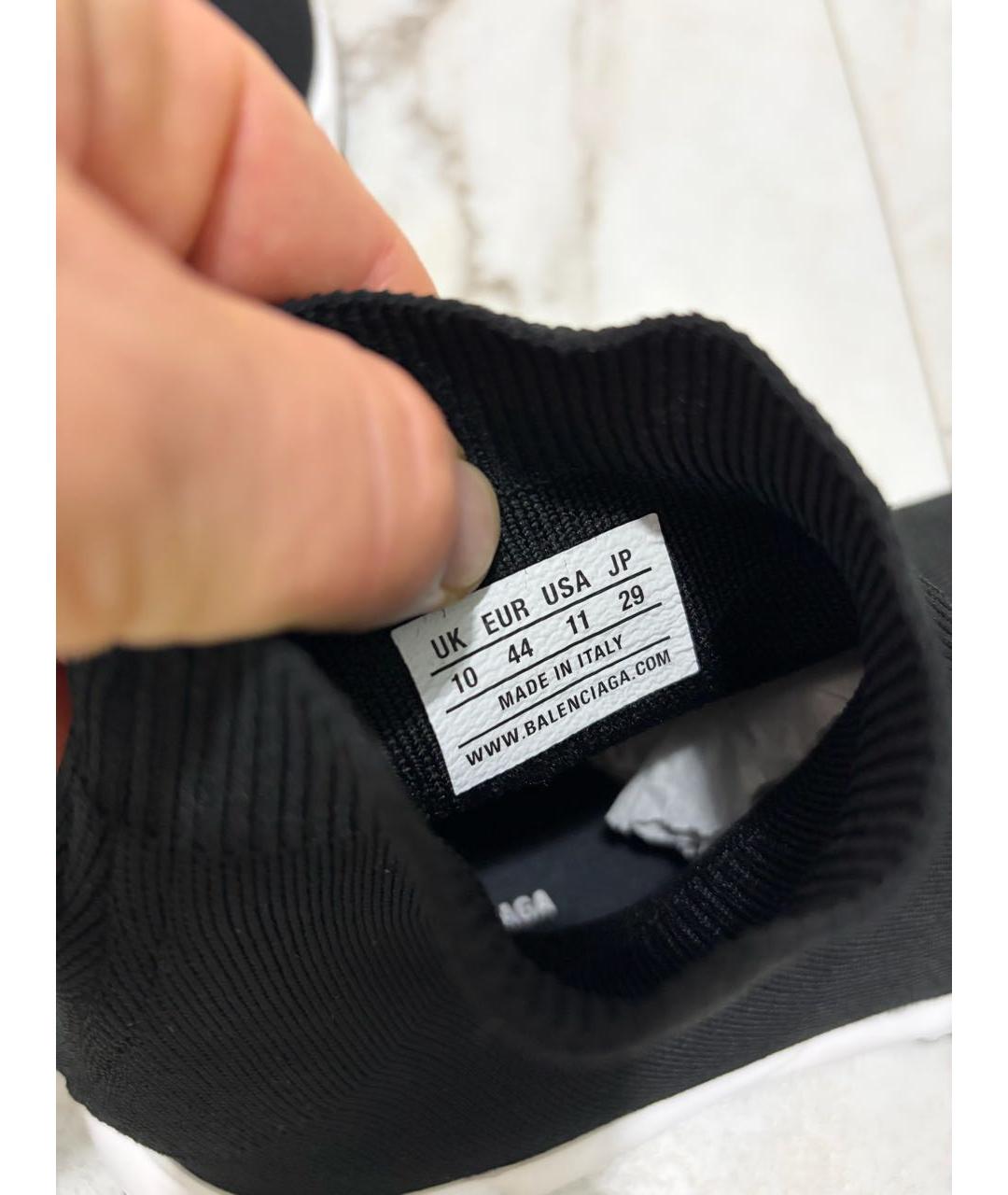 BALENCIAGA Черные текстильные высокие кроссовки / кеды, фото 8