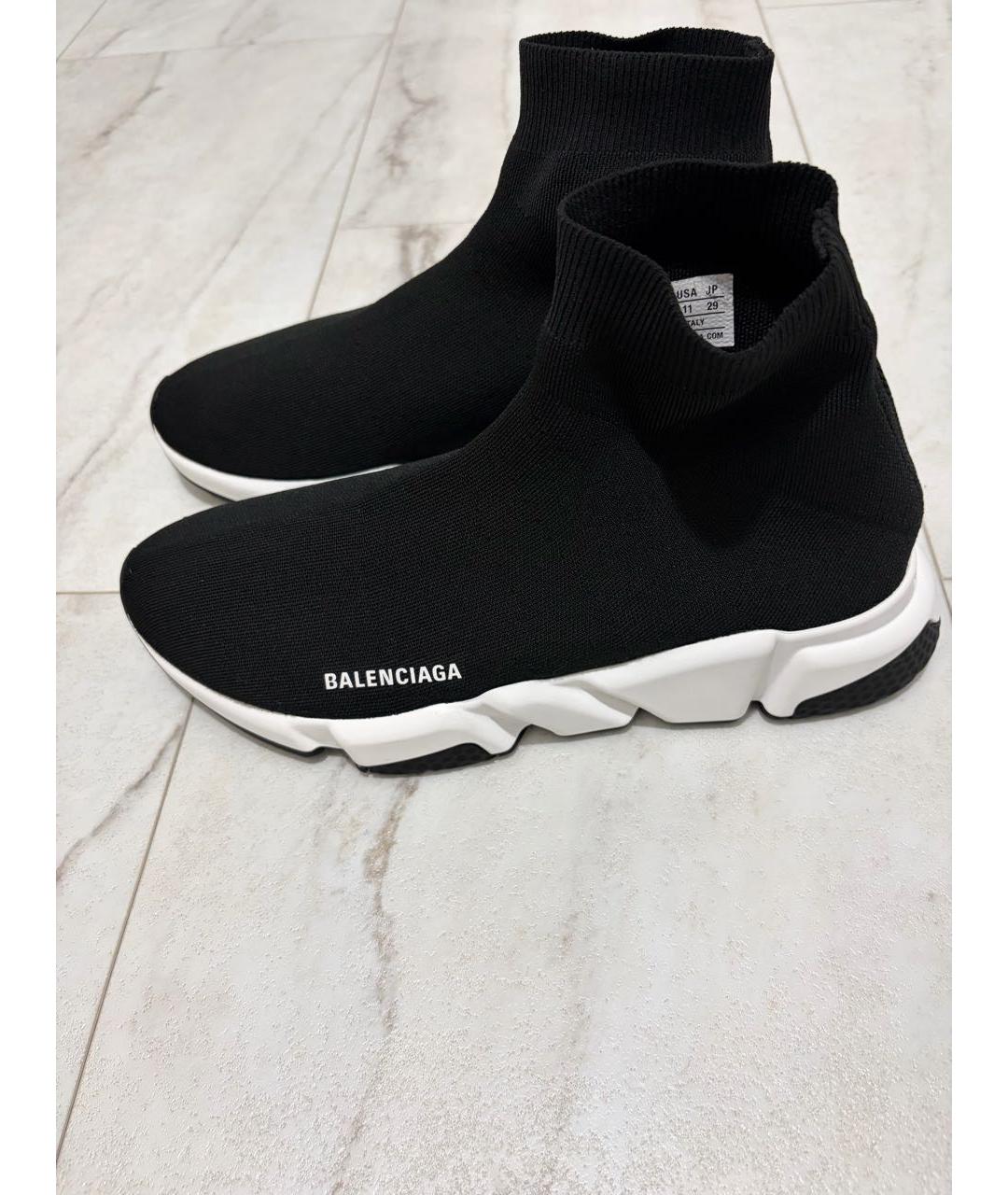 BALENCIAGA Черные текстильные высокие кроссовки / кеды, фото 9