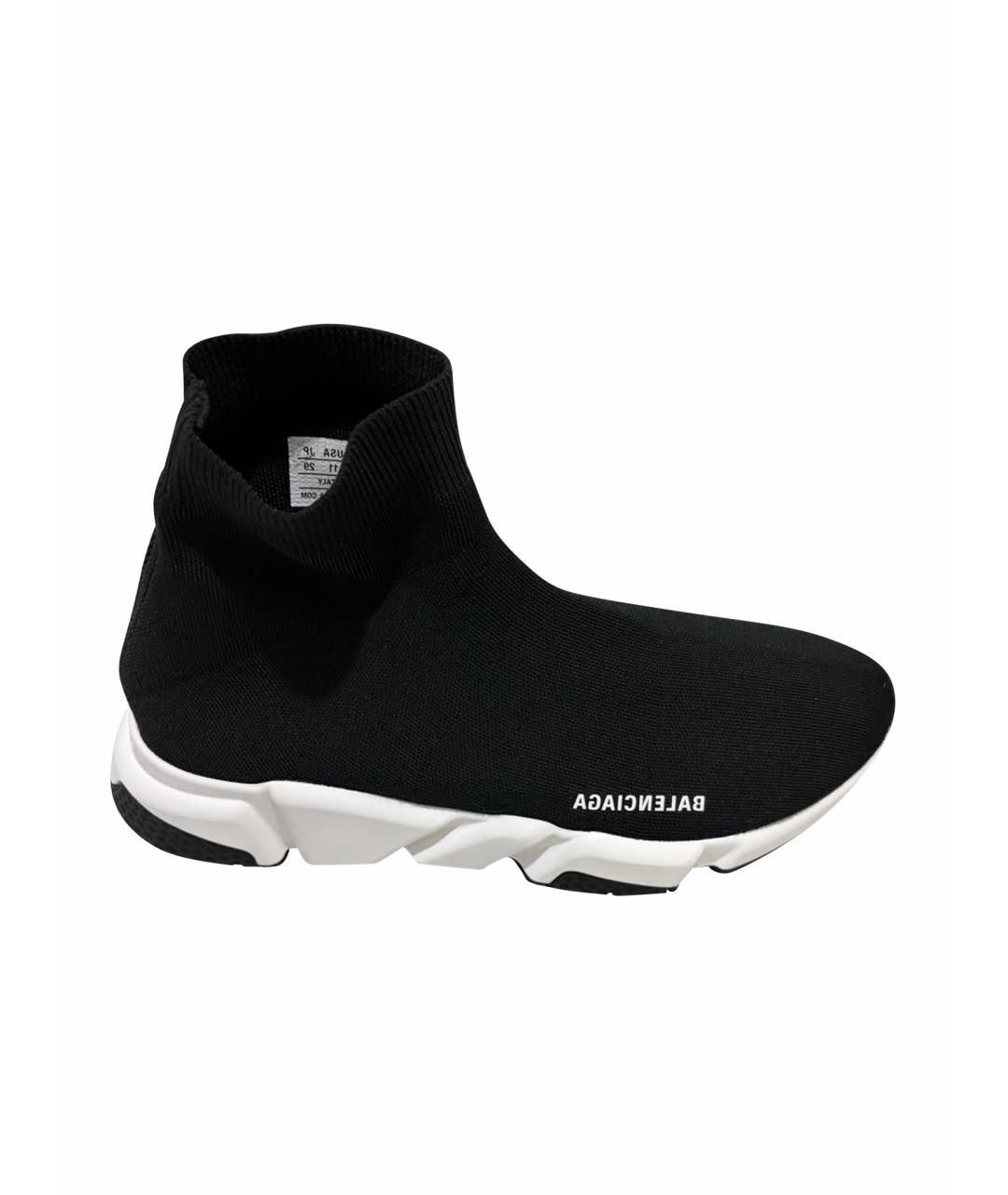 BALENCIAGA Черные текстильные высокие кроссовки / кеды, фото 1