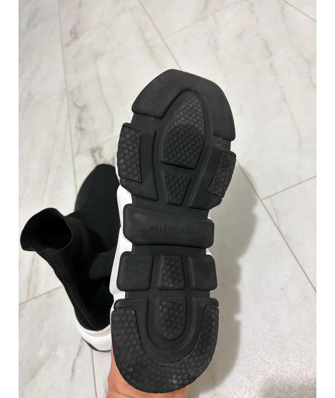BALENCIAGA Черные текстильные высокие кроссовки / кеды, фото 6