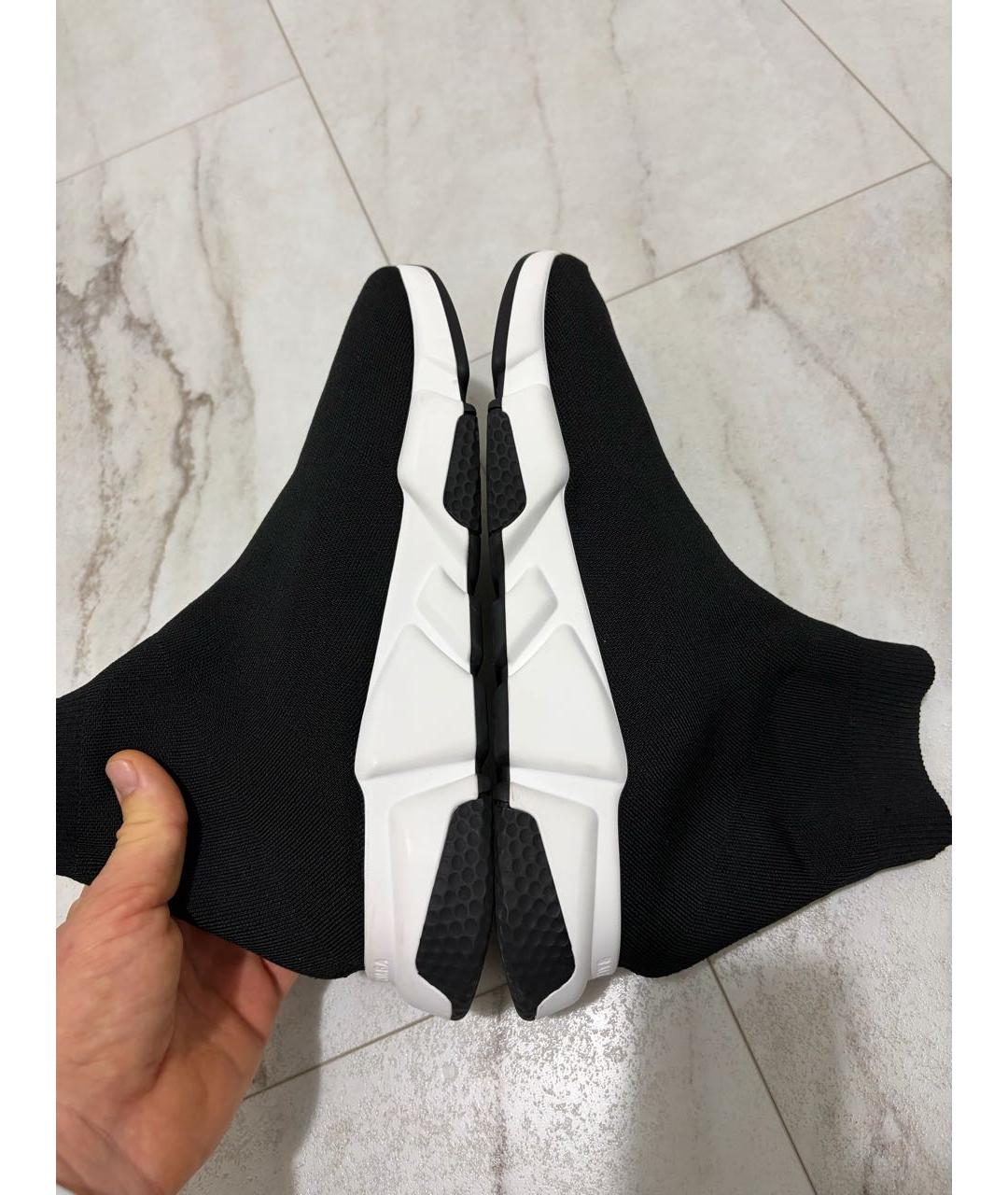 BALENCIAGA Черные текстильные высокие кроссовки / кеды, фото 5